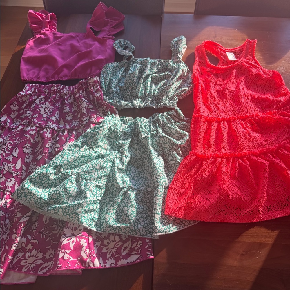 Kids size 7/8 Vacay lot! 2 outfits and beach cover up.